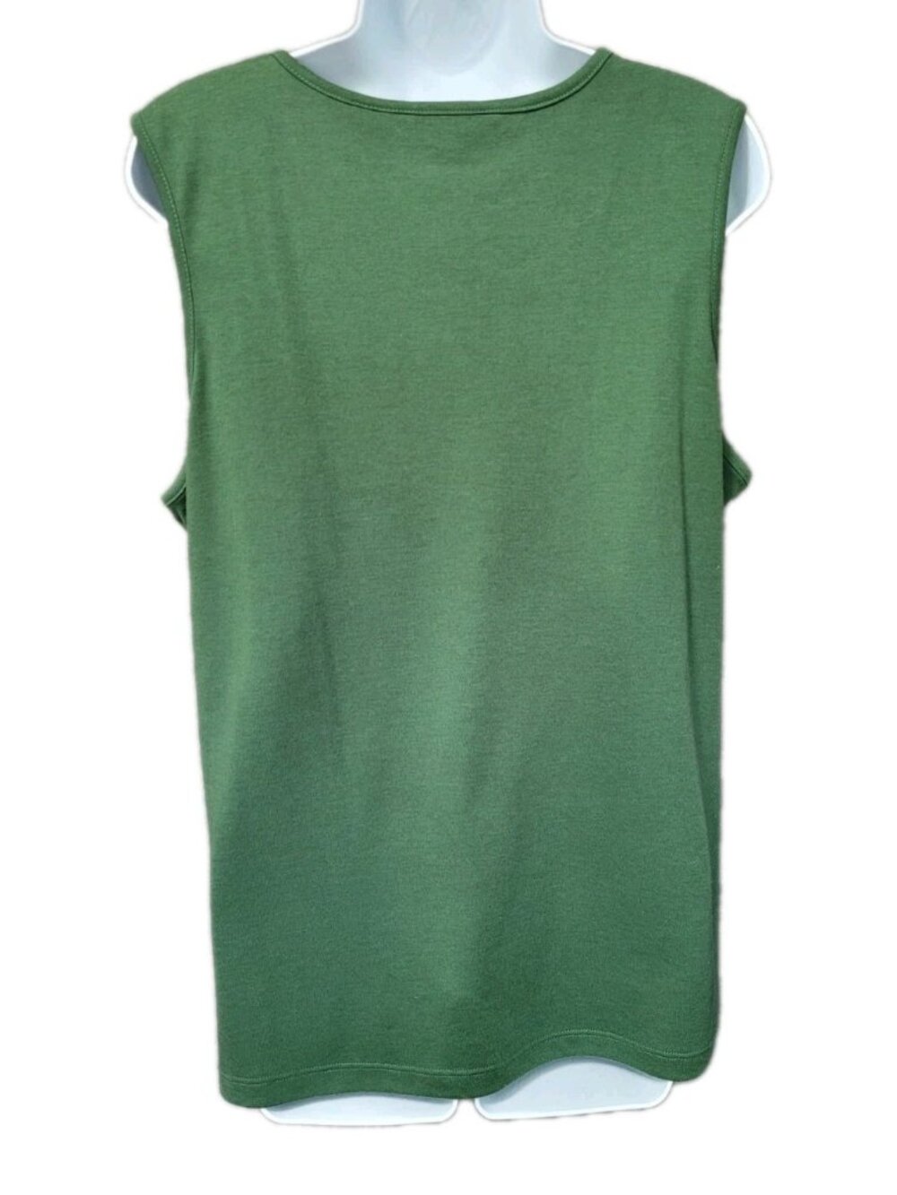 Y2K Womens Embellished Tank Top L Green Stretch Lightweight Feminine - Picture 4 of 16